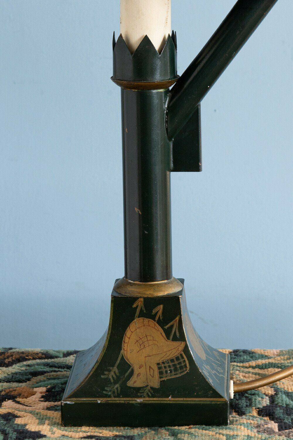 Pair Of French Tole Oil Lamps, Early 20th Century photo vinterior