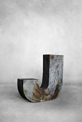 Large Vintage Polish Industrial Metal Letter J, 1950s photo buy