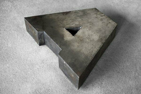Large Vintage Polish Industrial Metal Letter A, 1950s photo furniture
