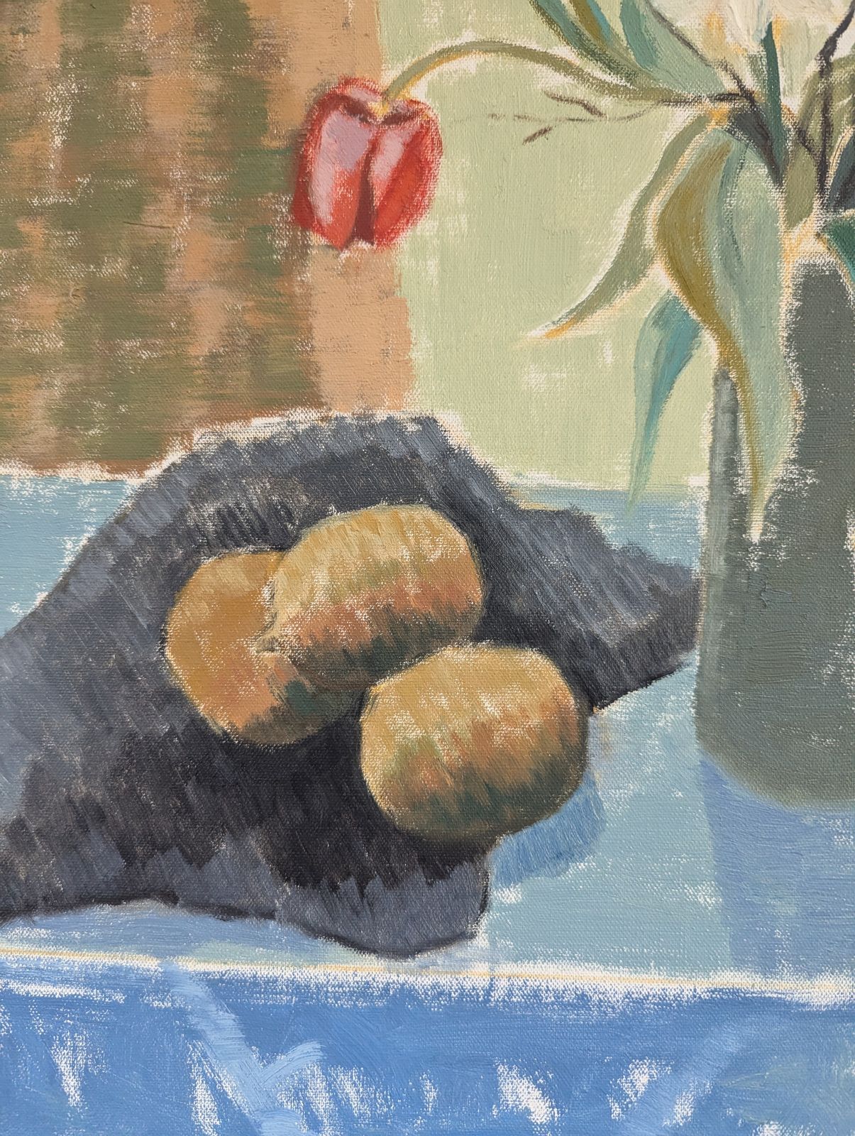 Art Tulips In A Jug, Oil Onto Canvas photo