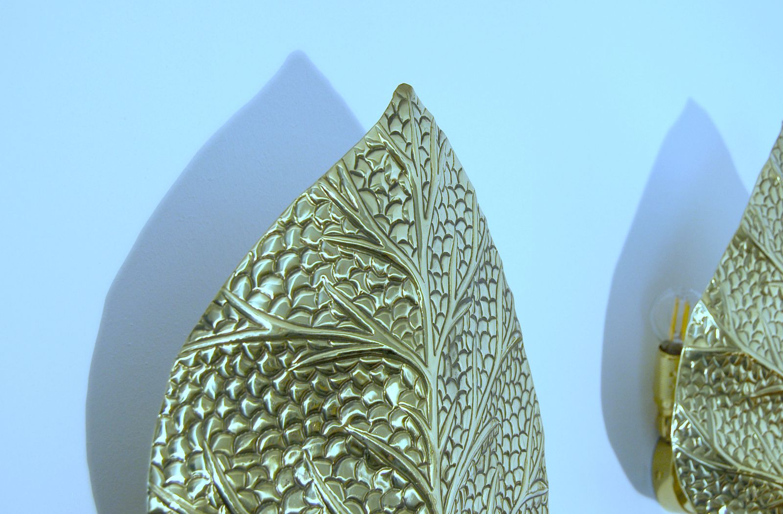 Pair Of Wall Lamp Art. A 017 Leaf   Brass   Bottega Gadda Milano photo Lighting