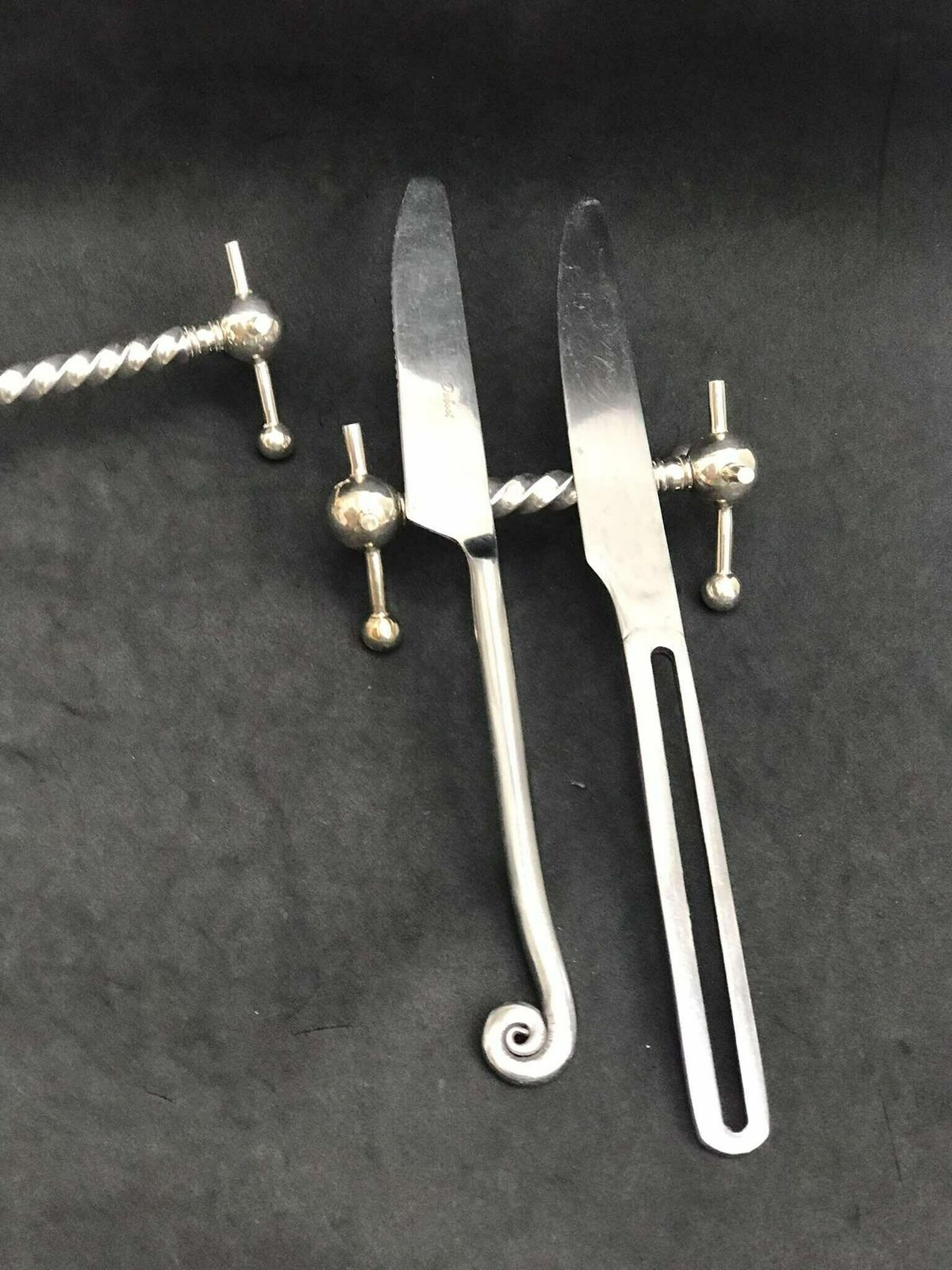Messenleggers Voor Bestek – Verzilverd Metaal – Antiek Engels – Elegante Set Van 2 – Cadeau Voor Koppel photo vintage