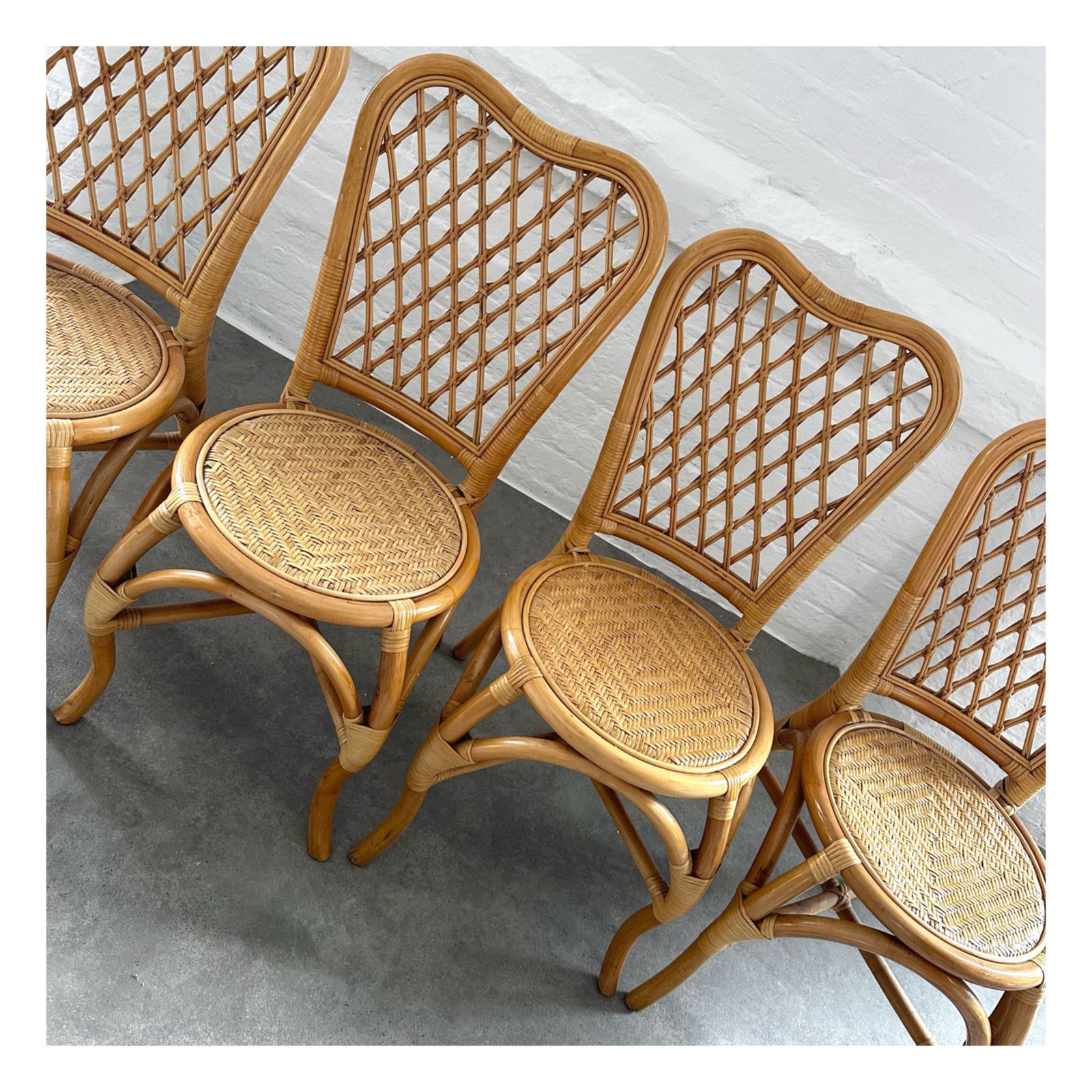 Vintage Bamboo Table & 4 Chairs photo furniture