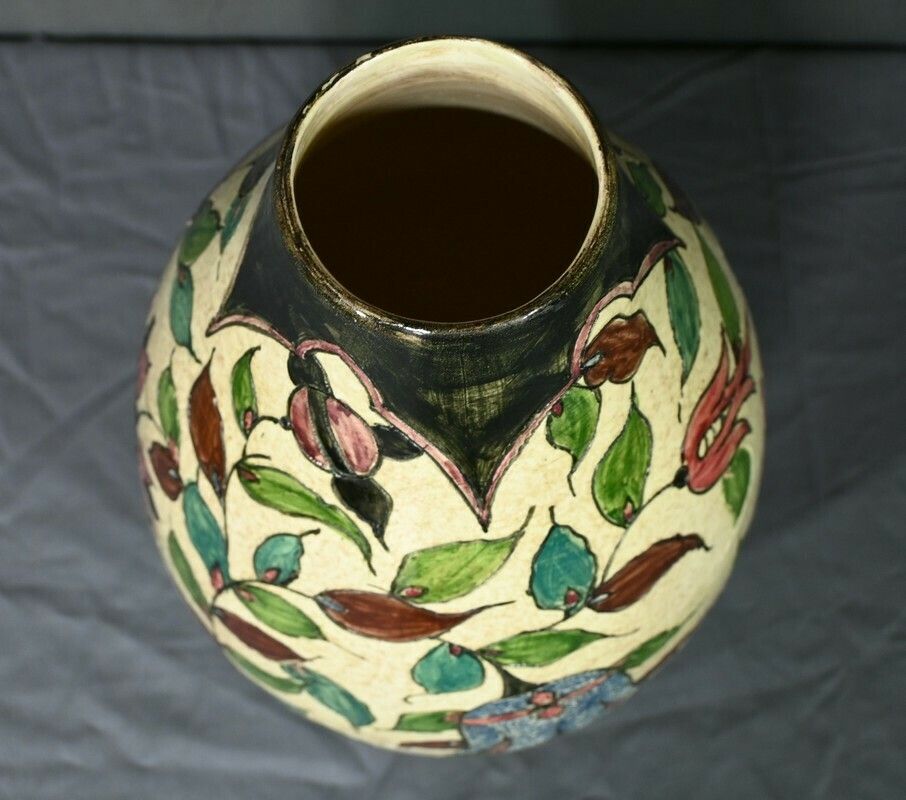 Polychrome Earthenware Vase, Signed J.Massier, Vallauris – Early 20th Century photo Home Decor