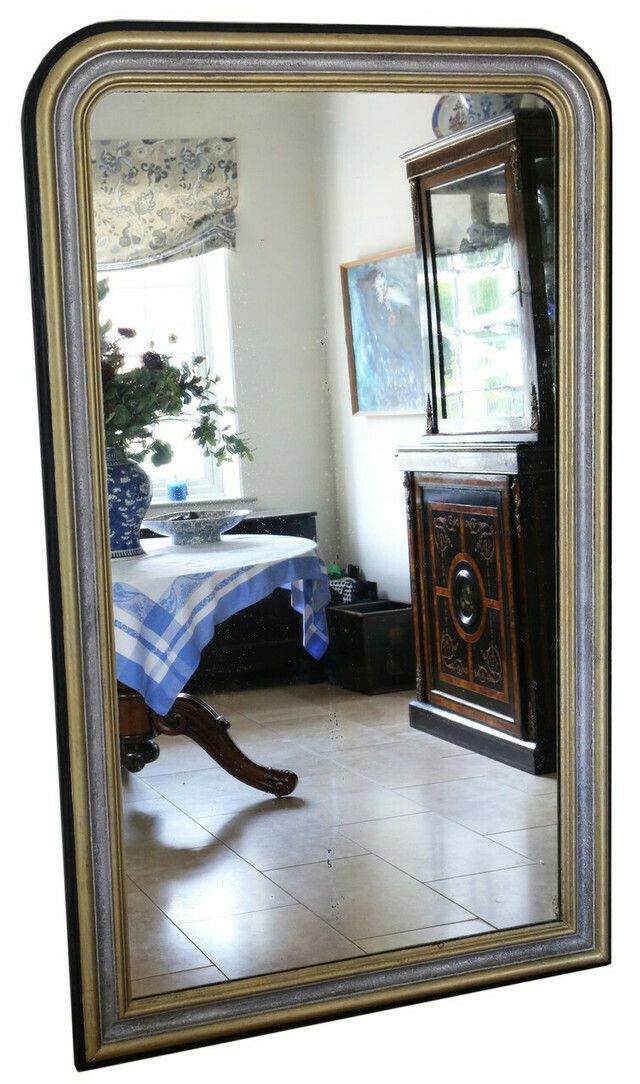 Antique 19th Century Very Large Quality Ebonised Silver Gilt Floor Wall Overmantle Mirror photo buy