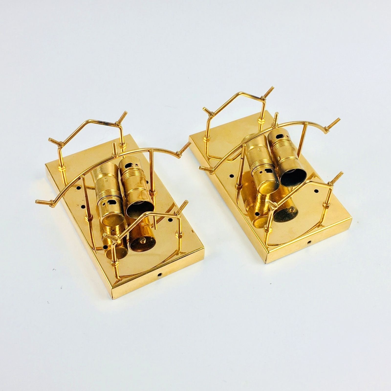 photo furniture Pair Of Faceted Crystal Wall Lights From Kinkeldey, Germany, 1970s