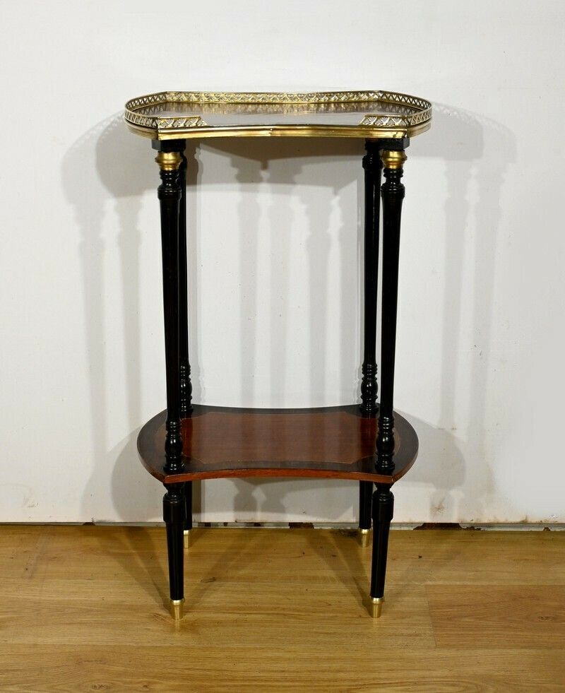 Table Volante à Double Plateau En Acajou Et Poirier Noirci, Style Napoléon III – 1930