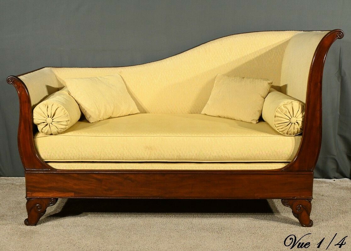 Mahogany Backrest Daybed, Restoration Period – Part 1 Of The 19th Century photo 1900.0