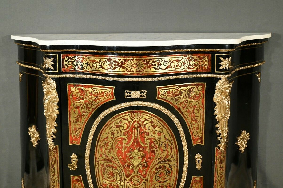 Boulle Buffet In Blackened Pear Wood, Napoleon II Period – Mid 19th Century photo vinterior