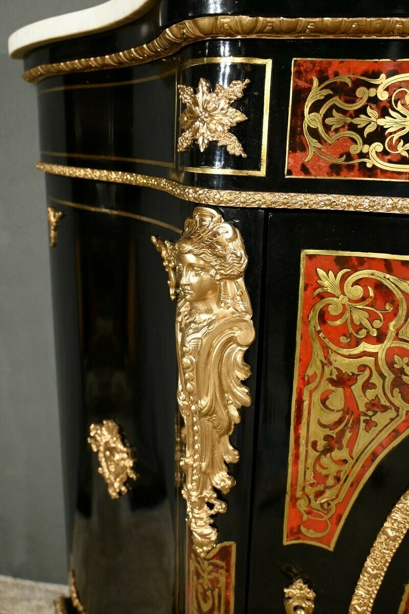 Boulle Buffet In Blackened Pear Wood, Napoleon II Period – Mid 19th Century photo buy