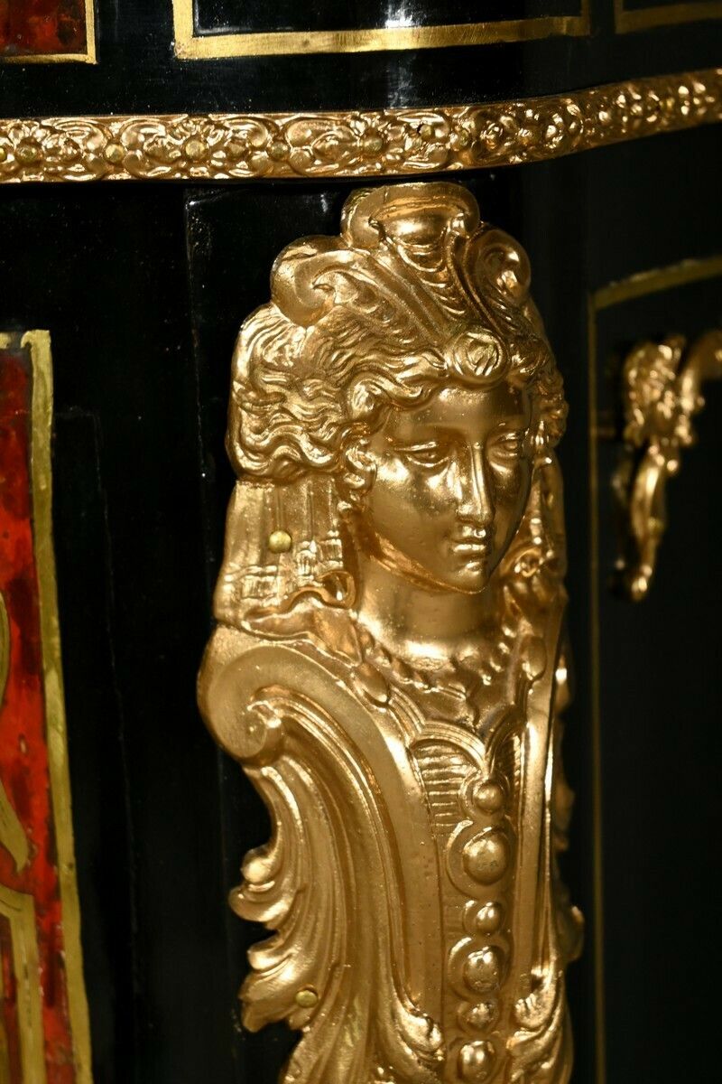 Furniture Boulle Buffet In Blackened Pear Wood, Napoleon II Period – Mid 19th Century photo