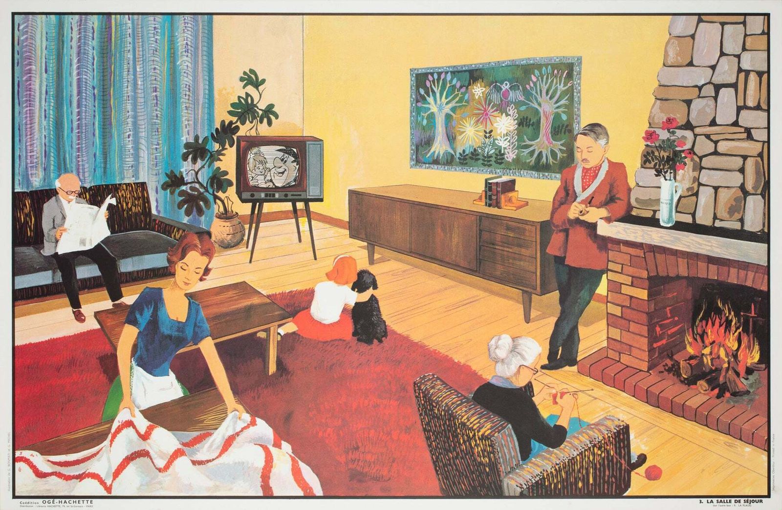 Oge Hachette 1960s French Double Sided Educational Poster   No.S 3 & 9