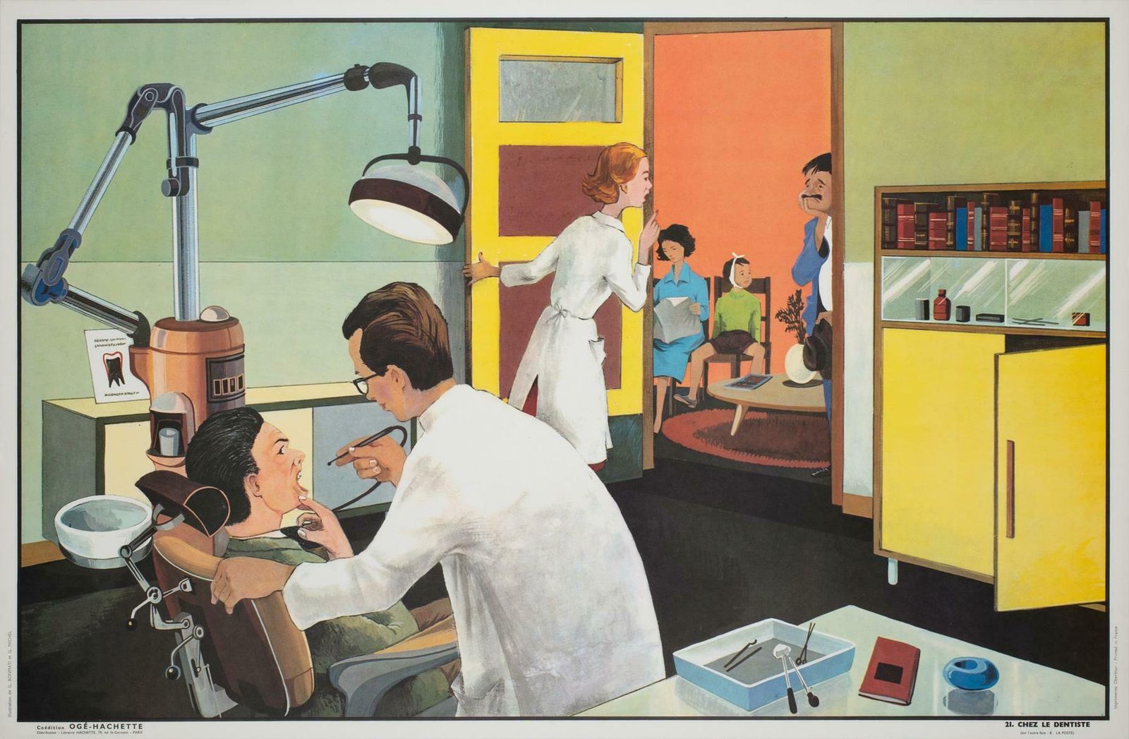 Oge Hachette 1960s French Double Sided Educational Poster   No.S 8 & 21 photo for sale