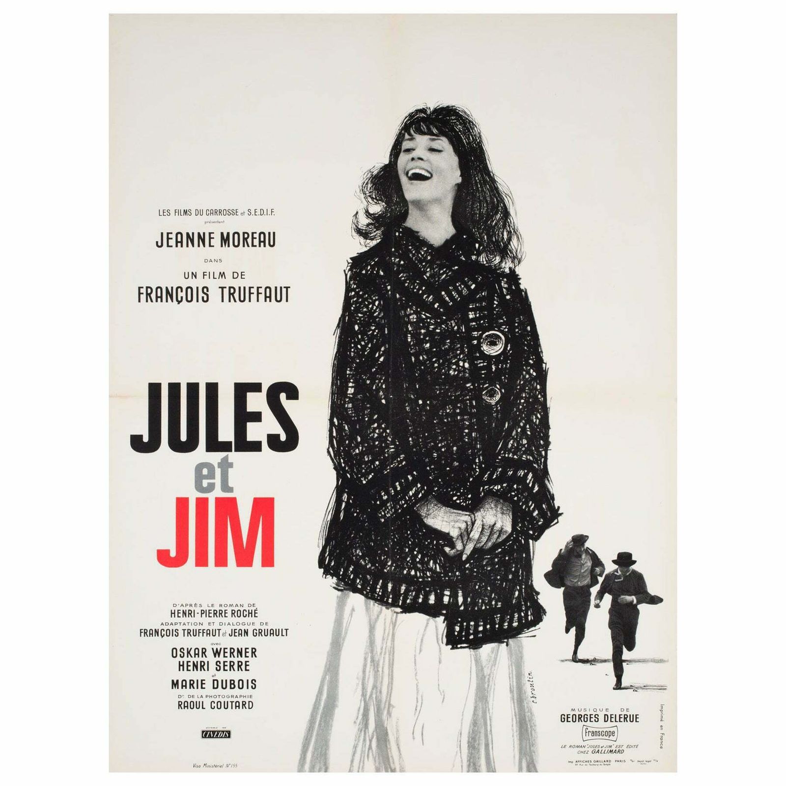 Jules And Jim 1962 French Moyenne Film Movie Poster, Christian Broutin