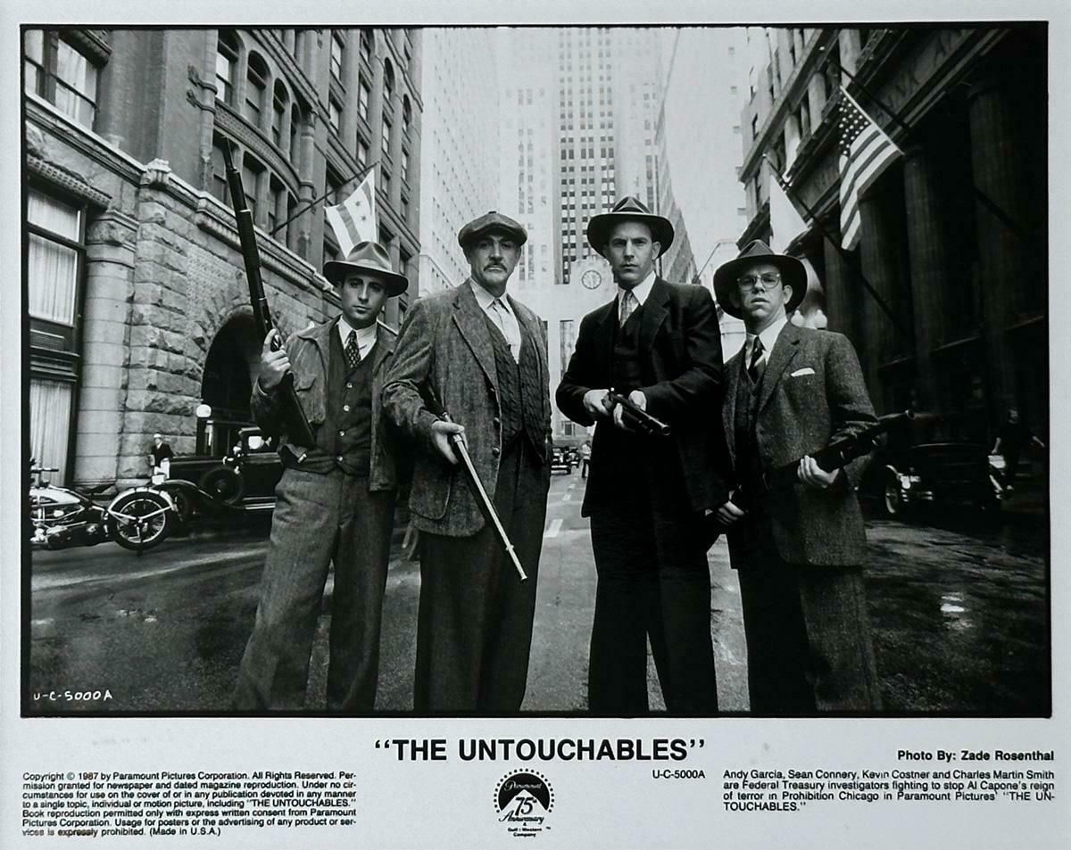 The Untouchables Publicity Film Still Kevin Costner Sean Connery 1987    Framed photo for sale