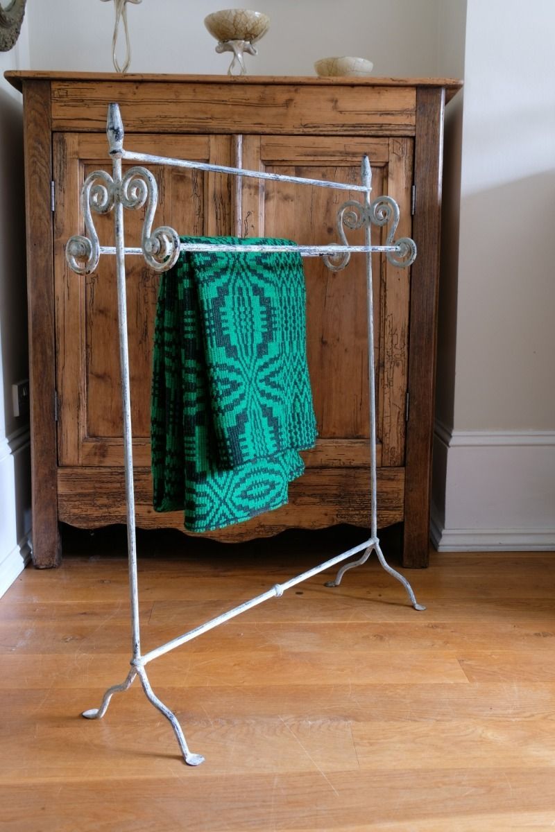Wrought Iron & Painted Towel Rail With Scroll Ends photo 340.0