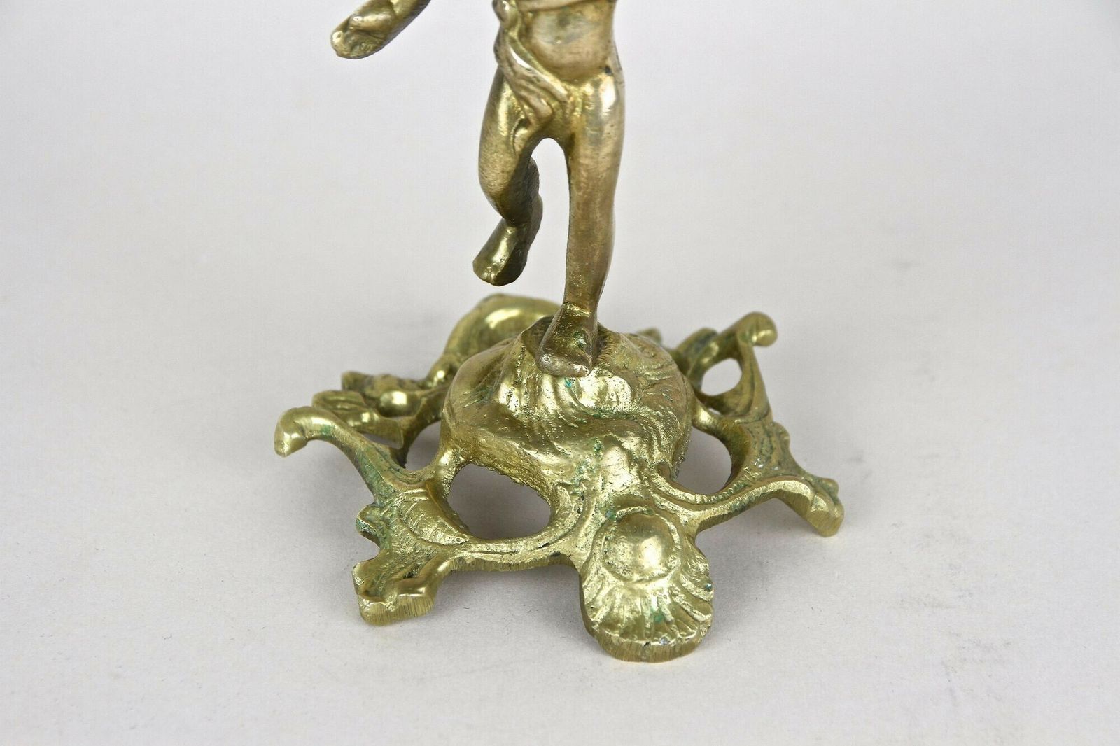 19th Century Sculptural Firegilt Baroque Revival Brass Candleholder, At Ca. 1880 photo 440.0