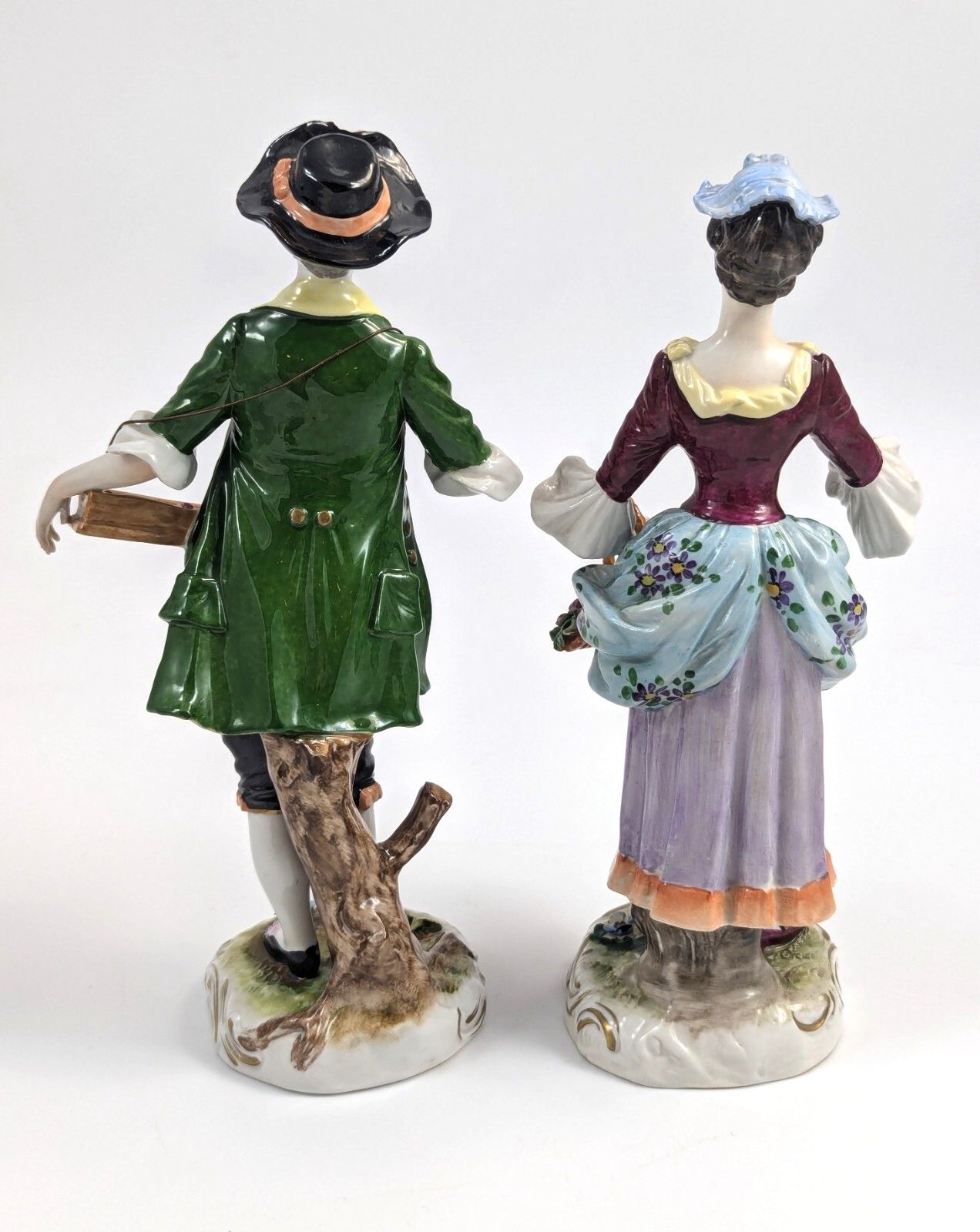 Porcelain Figurines Of Flower Sellers By Volkstedt, Germany photo Home Decor
