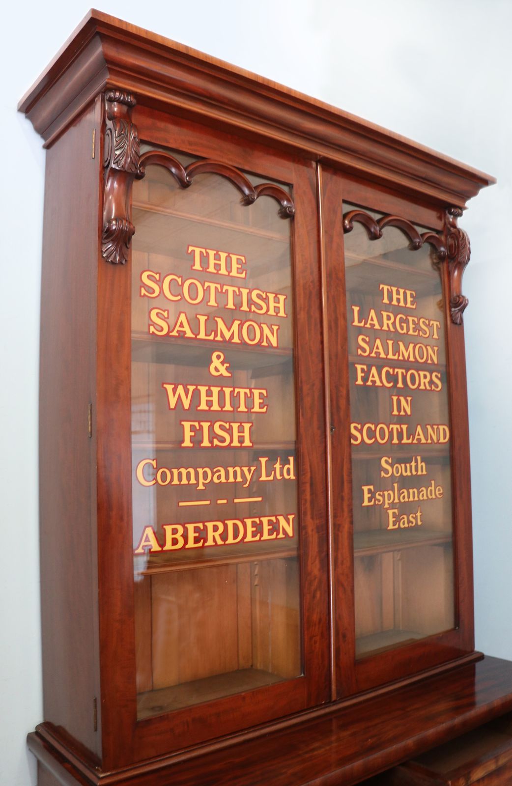 photo for sale For The Fishermen And Culinary Enthusiasts! A Superb, Top Quality Victorian Mahogany Display Cabinet.