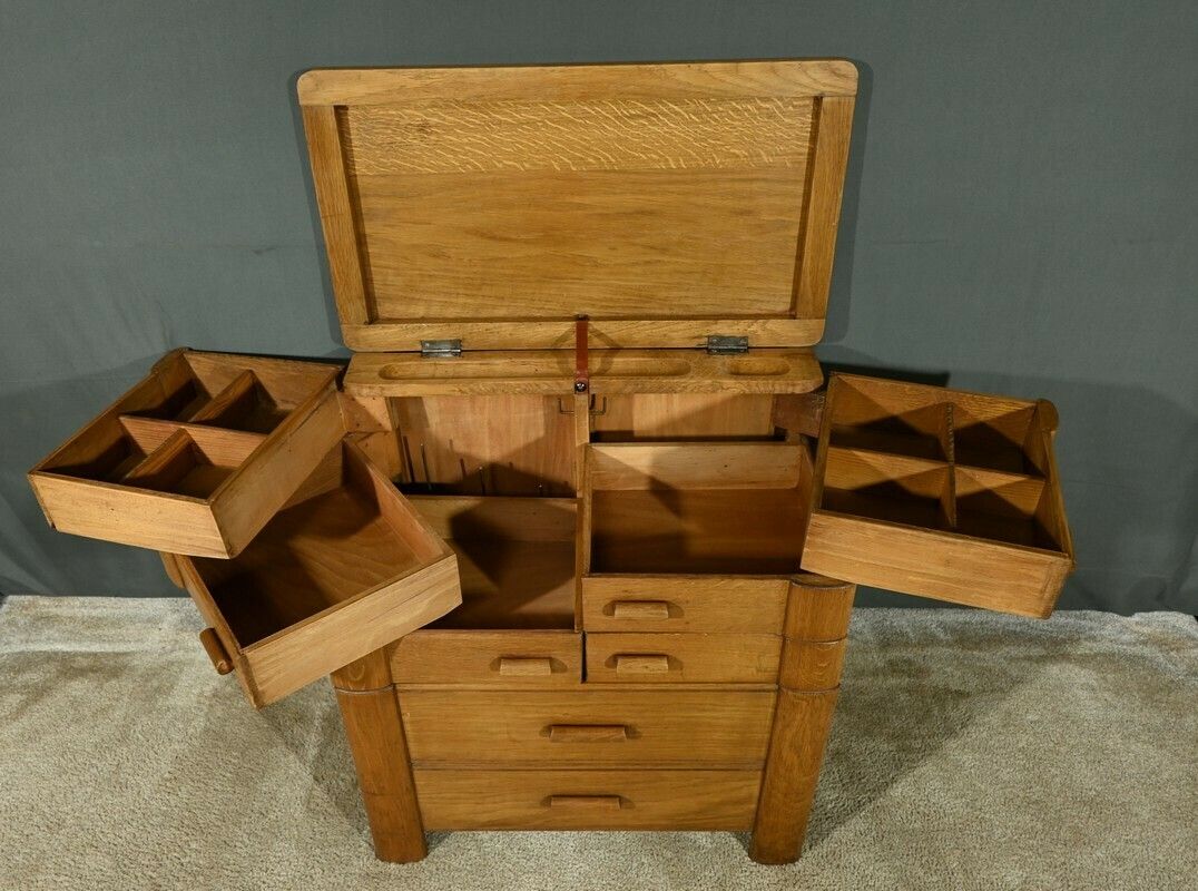 “La Pratique” Worker In Oak, By Créations Chantal For Moda – 1960 photo vintage