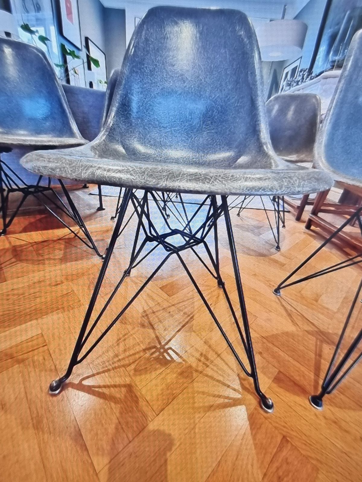 Set Of 6 Dsr Charles Eames Chairs   Original 50s/60s Fibreglass   Rare Colour photo vinterior