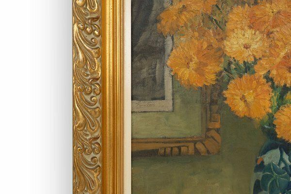 Jos Pas, Baroque Vase With Flowers, 1944, Oil On Canvas photo vinterior