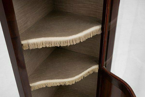 Furniture Vintage French Louis XV Style Corner Display Cabinet With Arched Glass, 1950 photo