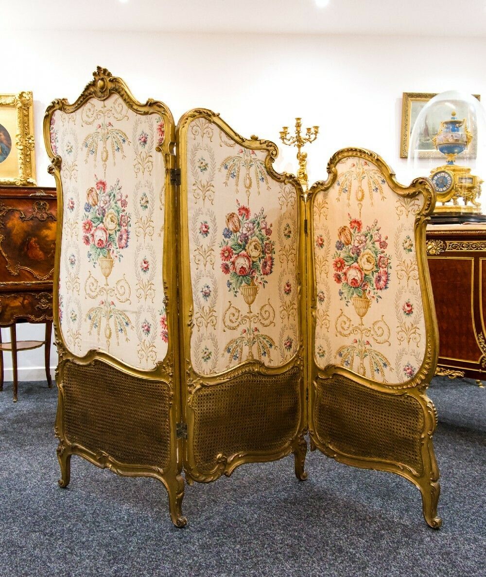 Antique Carved Giltwood Screen / Room Divider photo for sale