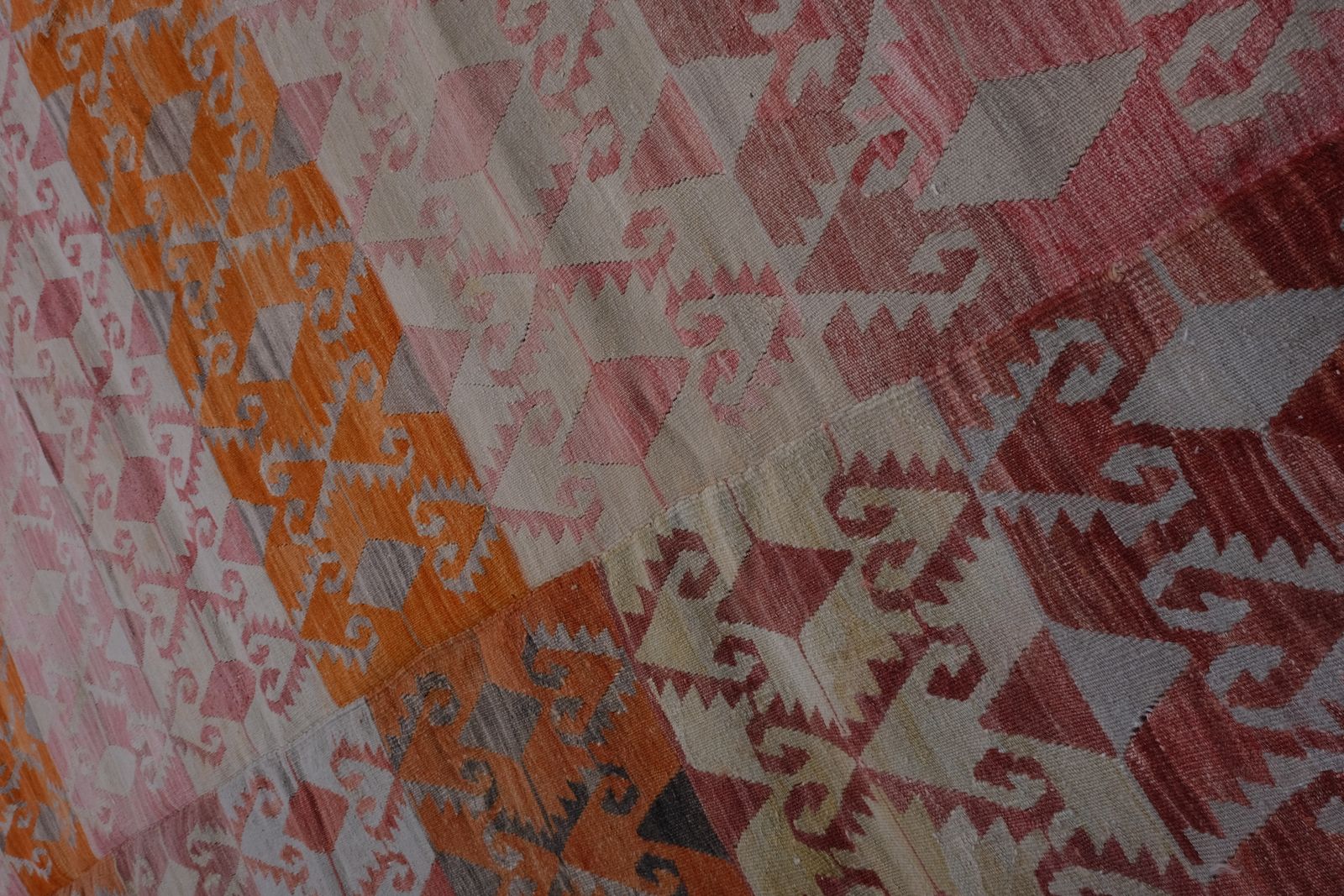 1960s Oversized Pastel Turkish Kilim Rug 10'1'' X 12'2'' photo Textiles