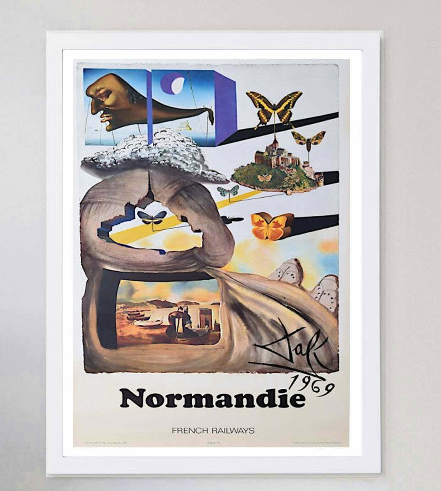 Normandie, French Railways   Salvador Dali  Original Vintage Poster photo for sale