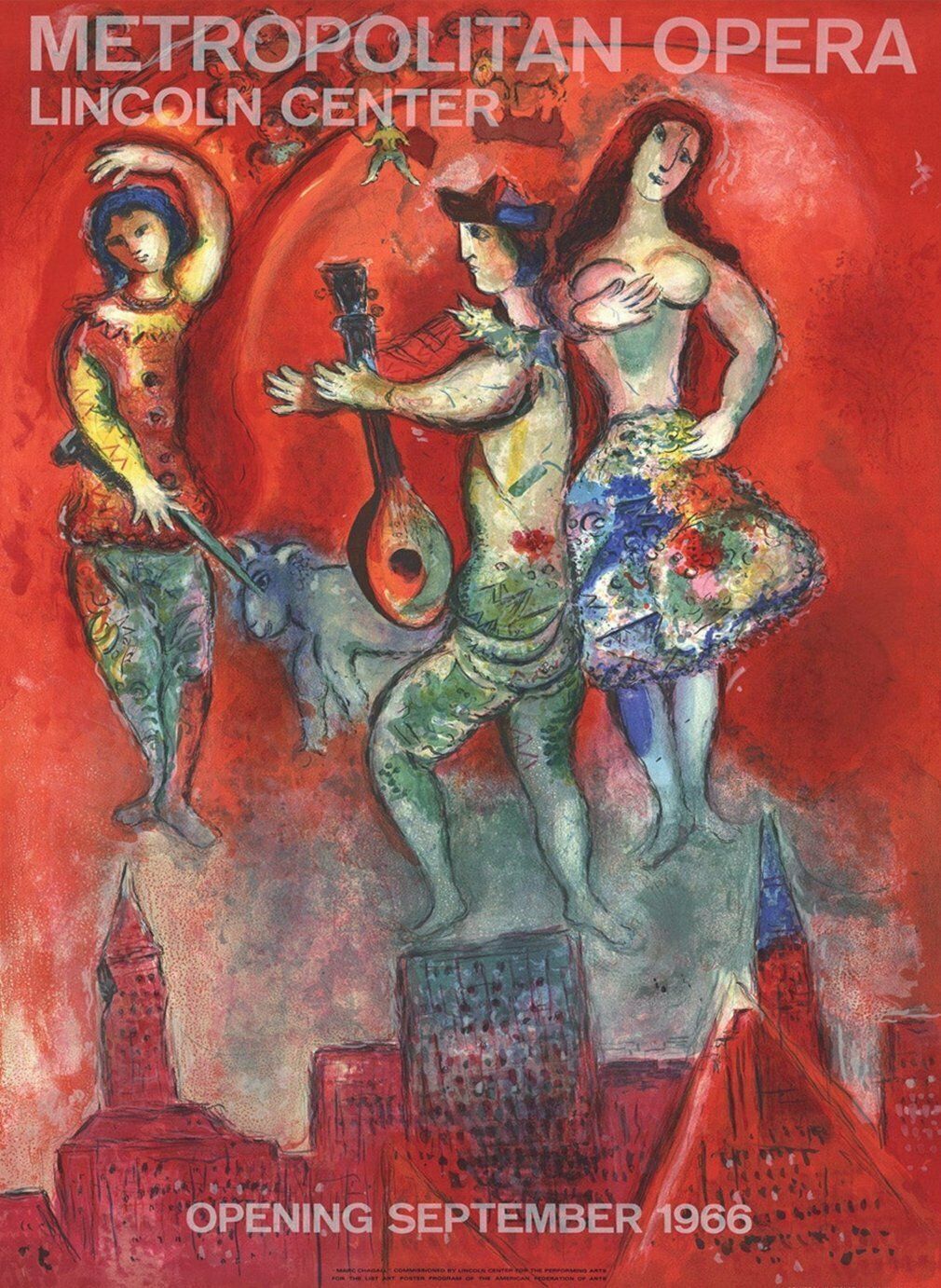 Marc Chagall   Metropolitan Opera   Lincoln Center Original Vintage Poster