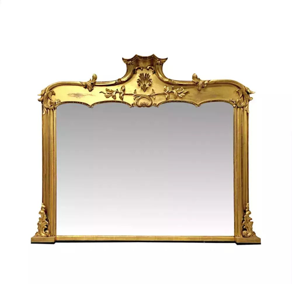 A Very Rare And Fine Early 19th Century Giltwood Overmantel Mirror