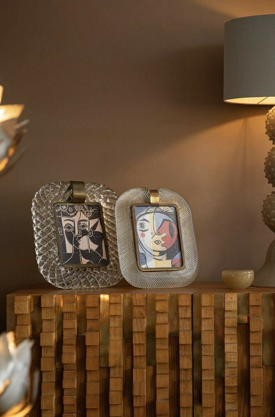 An Orignal 1940s Murano Torchon Glass And Brass Framed Mirror Attributed To Seguso photo buy