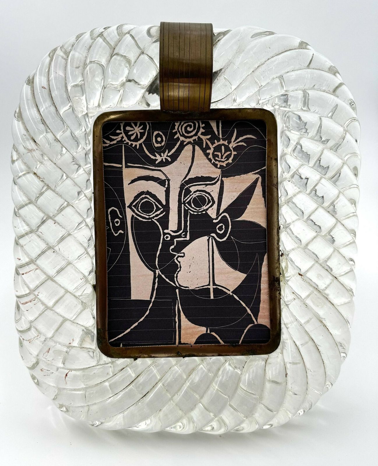 photo furniture An Orignal 1940s Murano Torchon Glass And Brass Framed Mirror Attributed To Seguso