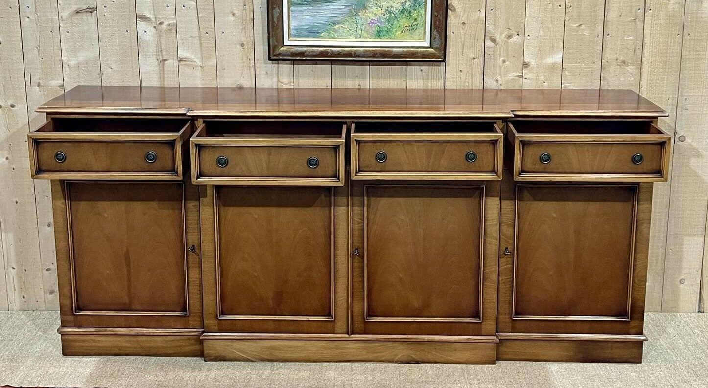 Furniture English Sideboard In Blond Mahogany From The 1980s photo