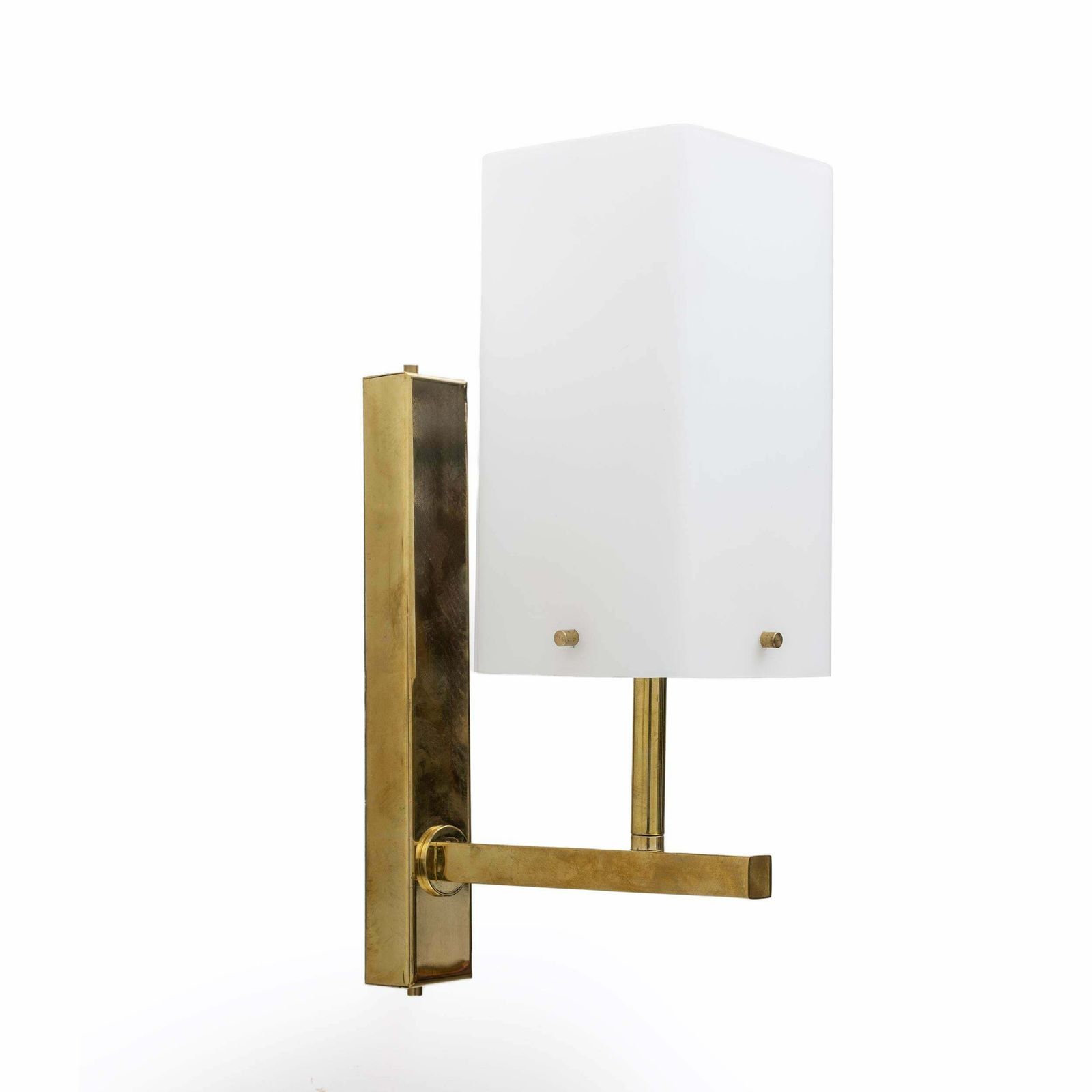 Pair Of Mid Century Modern Style Italian Murano Glass And Brass Sconces photo for sale