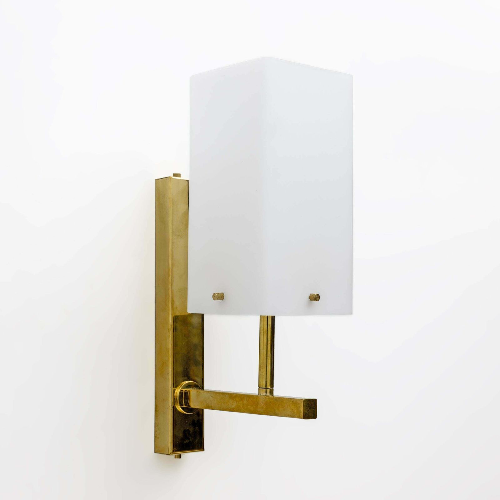 Pair Of Mid Century Modern Style Italian Murano Glass And Brass Sconces photo 2307.0