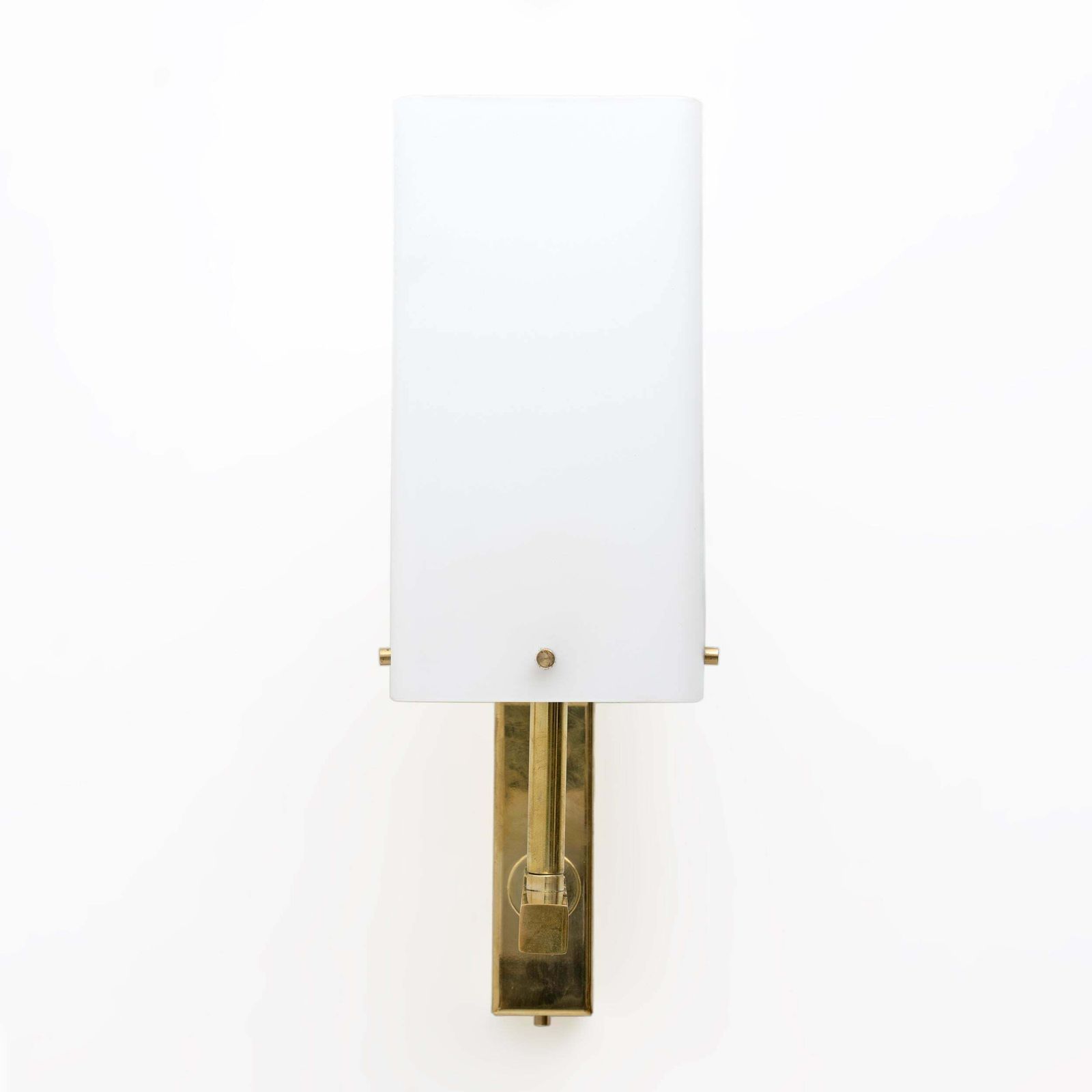 Pair Of Mid Century Modern Style Italian Murano Glass And Brass Sconces photo vintage
