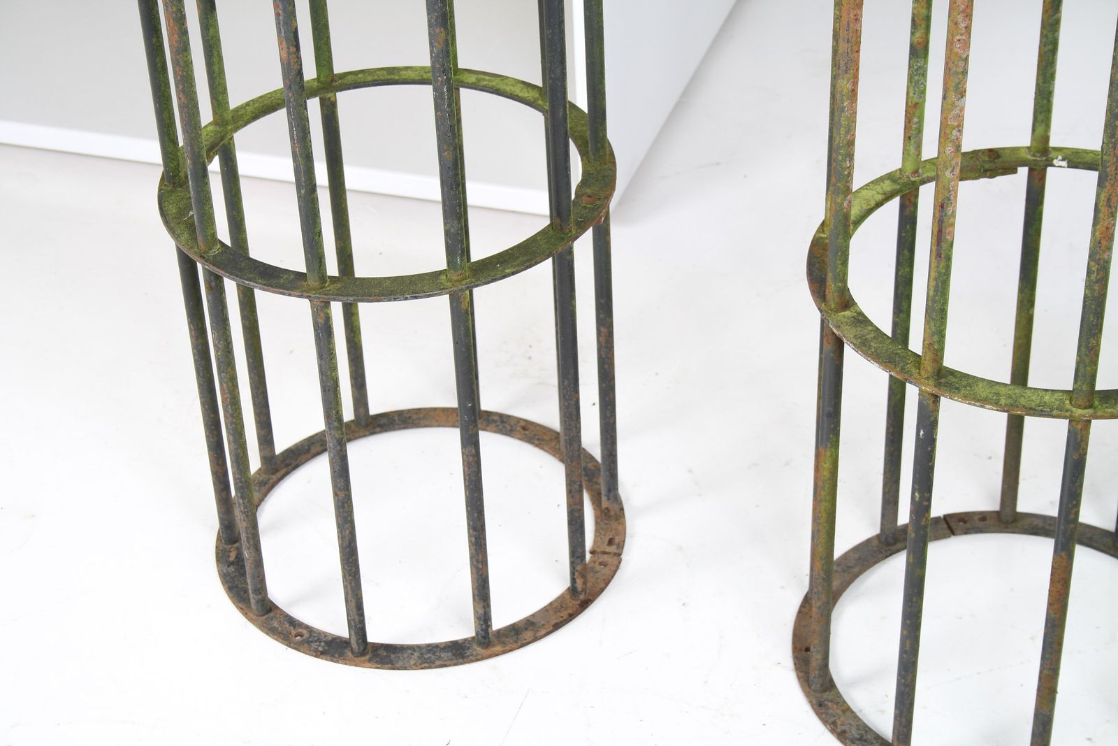 A Pair Of Reclaimed Iron Tree Guards Garden Trellis Topiary Frames photo Garden Decor