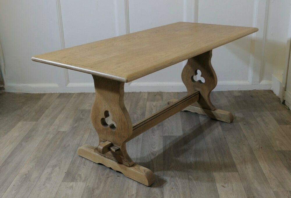 Good Farmhouse Coffee Table, Refectory Style In Golden Oak photo vinterior