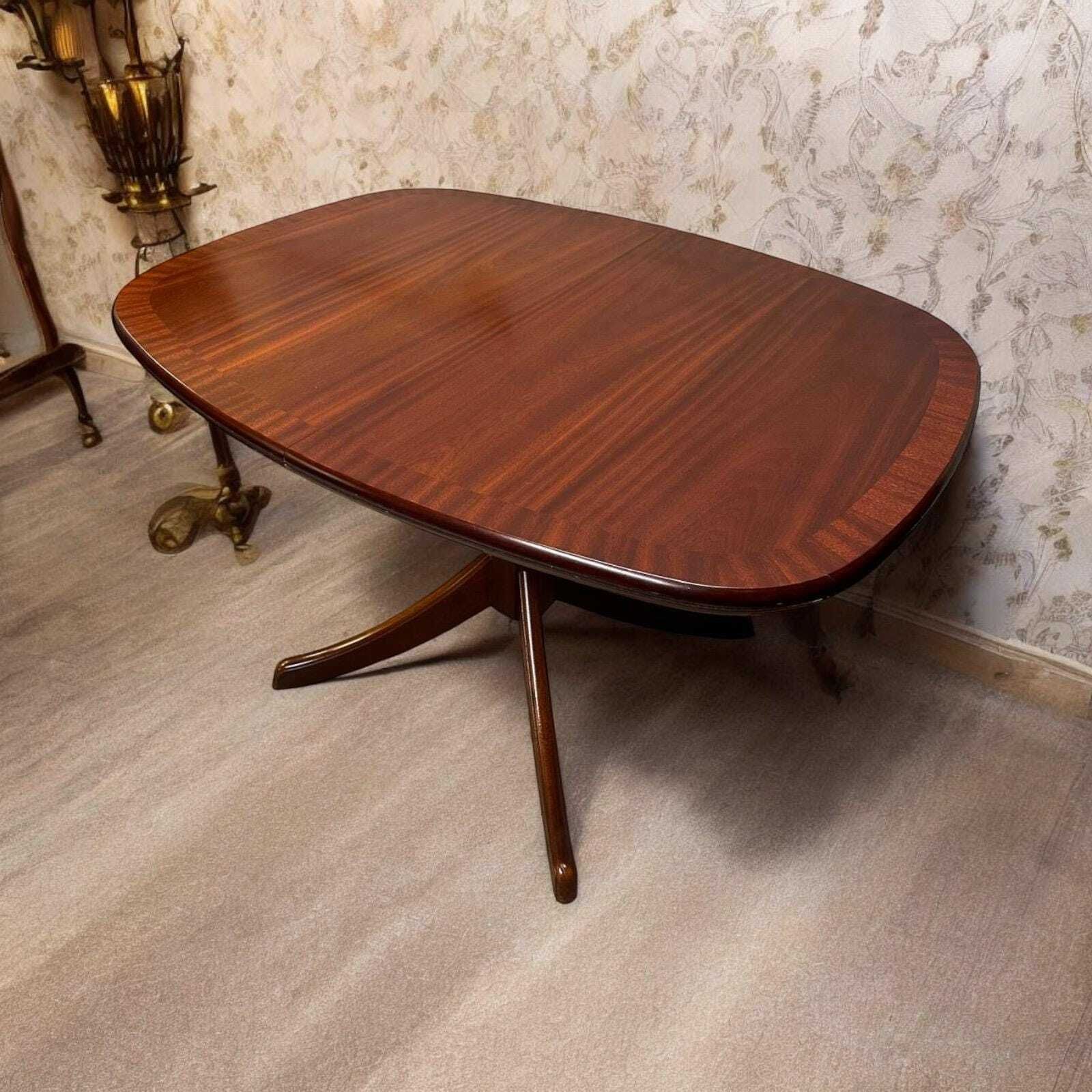 photo furniture Vintage G Plan Dark Wood Rectangular Extending Table C1970 / Seats 4 6