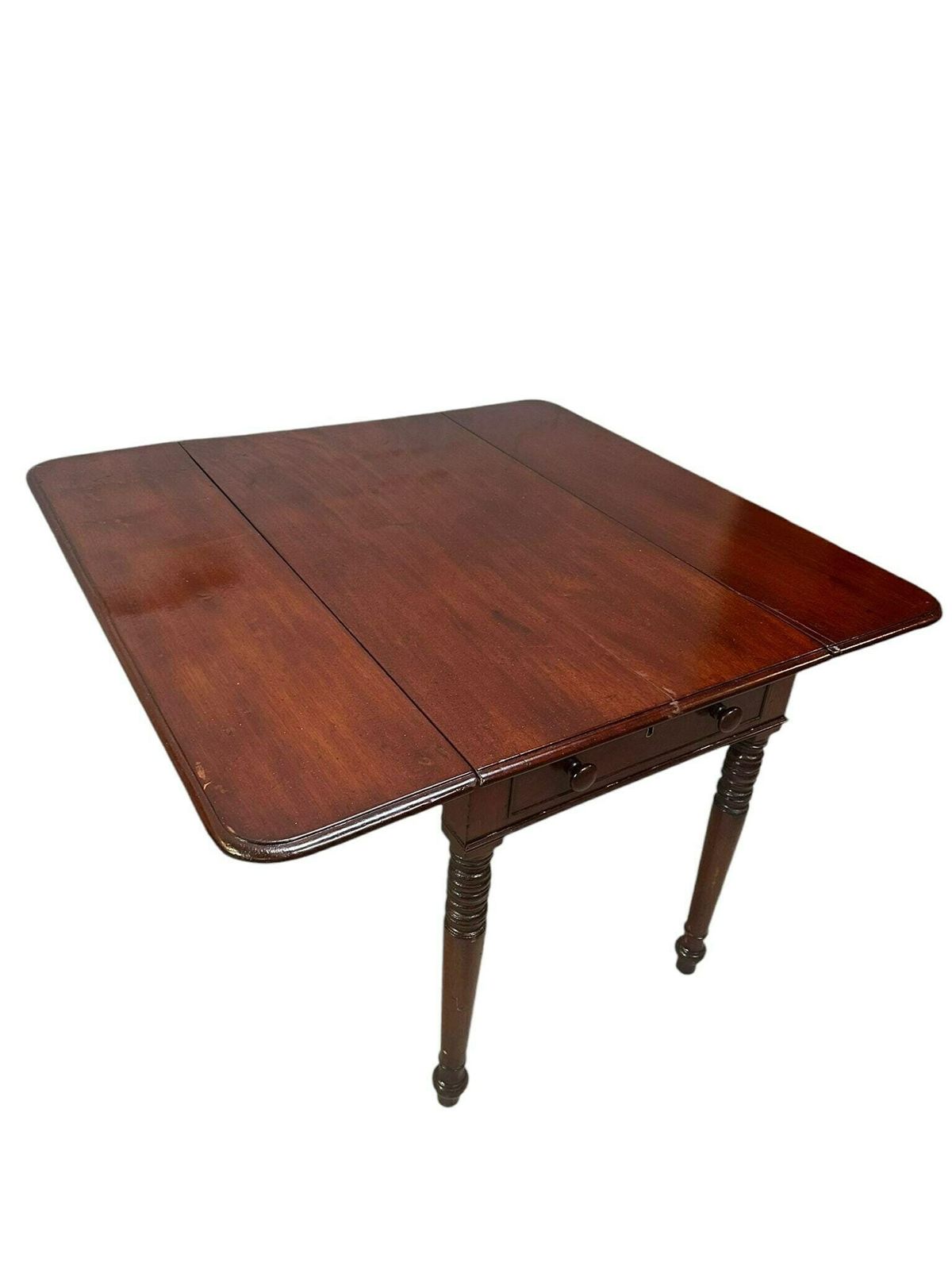 Antique Georgian Mahogany Drop Leaf Kitchen Table / Circa 1800