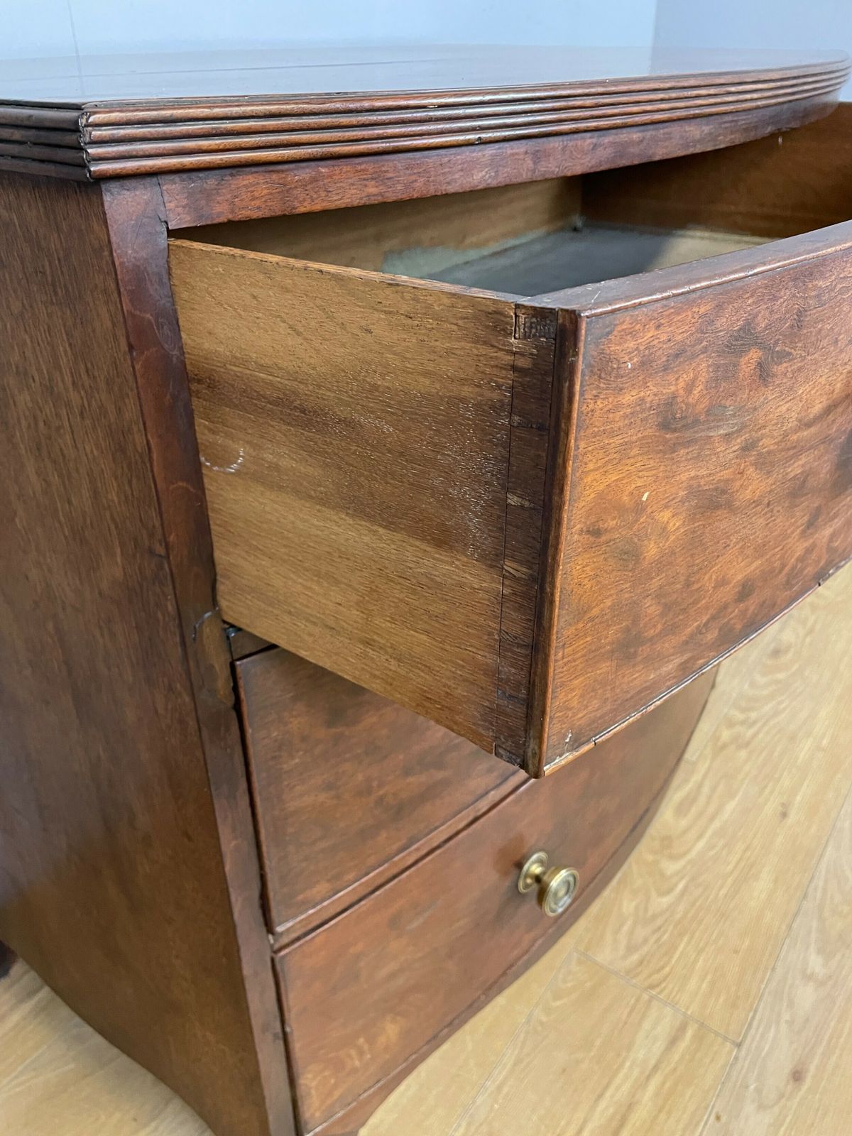 Regency Bow Front Three Height Chest Of Drawers Circa 1820 photo Furniture