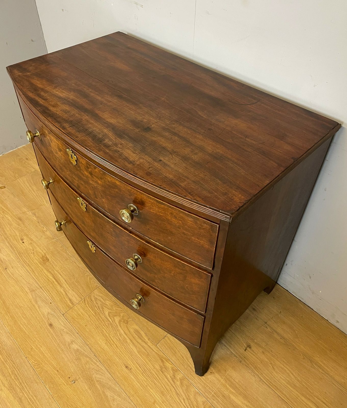 Regency Bow Front Three Height Chest Of Drawers Circa 1820 photo 695.0