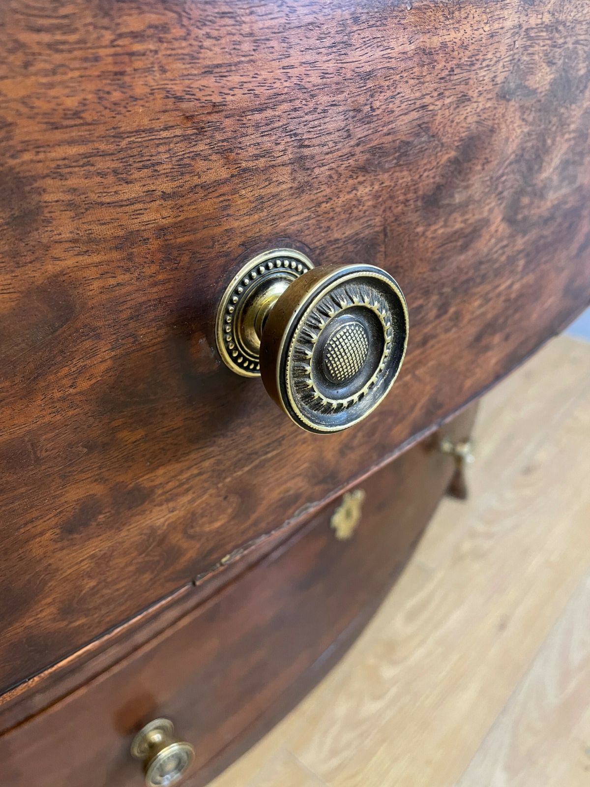 Regency Bow Front Three Height Chest Of Drawers Circa 1820 photo vinterior