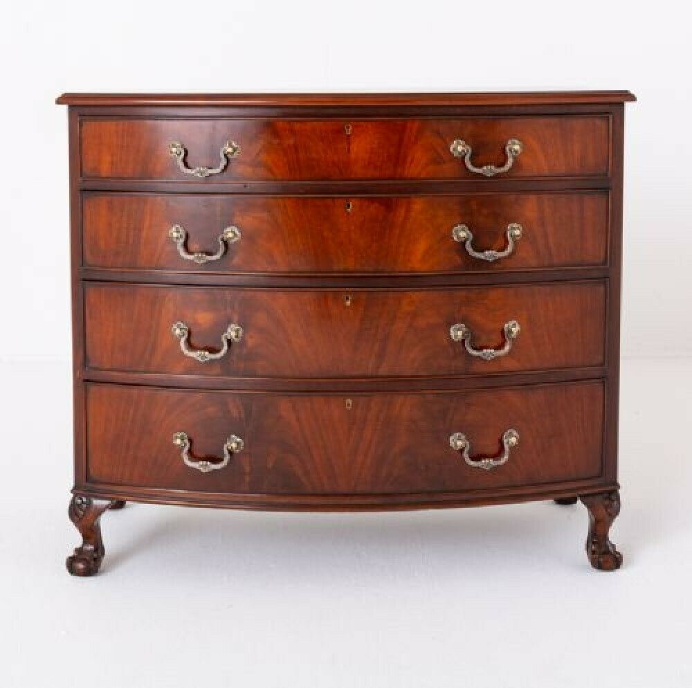 George III Chest Drawers Bow Front Mahogany photo furniture