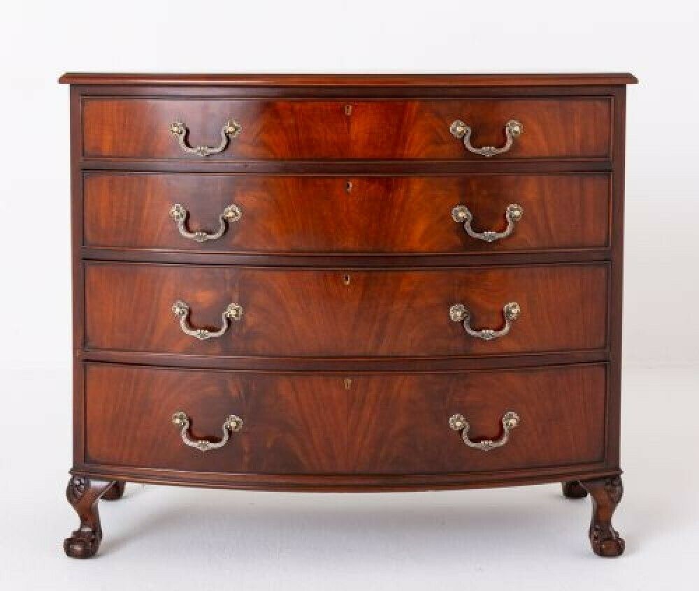 George III Chest Drawers Bow Front Mahogany photo vinterior