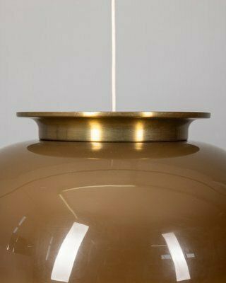 Vintage Pendant Light In Brown Plastic By Luigi Massoni For Harwey Guzzini, Italian Design,  1970s photo buy