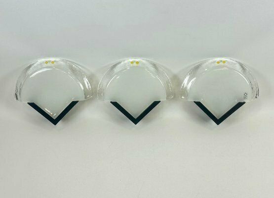 Wall Lamps With Murano Glass From Leucos, 1980s, Set Of 3 photo buy