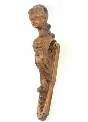 Italian Artist, Caryatid Sculpture, 19th Century, Carved Walnut photo furniture
